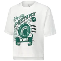 Women's Pressbox White Michigan State Spartans Rock & Roll Slub T-Shirt