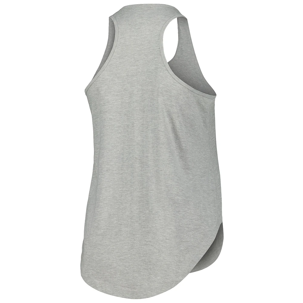 Women's Profile Heather Gray Michigan State Spartans Arch Logo Racerback Scoop Neck Tank Top