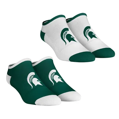 Michigan State Spartans Rock Em Socks Women's Core Team 2-Pack Low Cut Ankle Sock Set