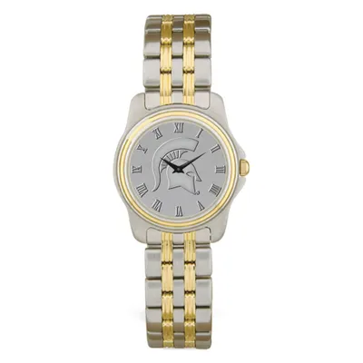 Michigan State Spartans Women's Two-Tone Wristwatch - Silver/Gold