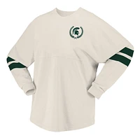 T-shirt surdimensionné crème pour femmes Spirit Jersey Michigan State Spartans