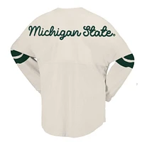 Women's Spirit Jersey Cream Michigan State Spartans Oversized T-Shirt