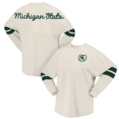 Women's Spirit Jersey Cream Michigan State Spartans Oversized T-Shirt