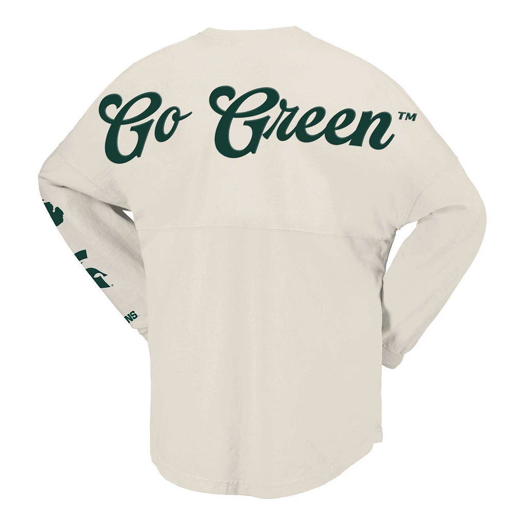 Women's Spirit Jersey Natural Michigan State Spartans Local Long Sleeve T-Shirt