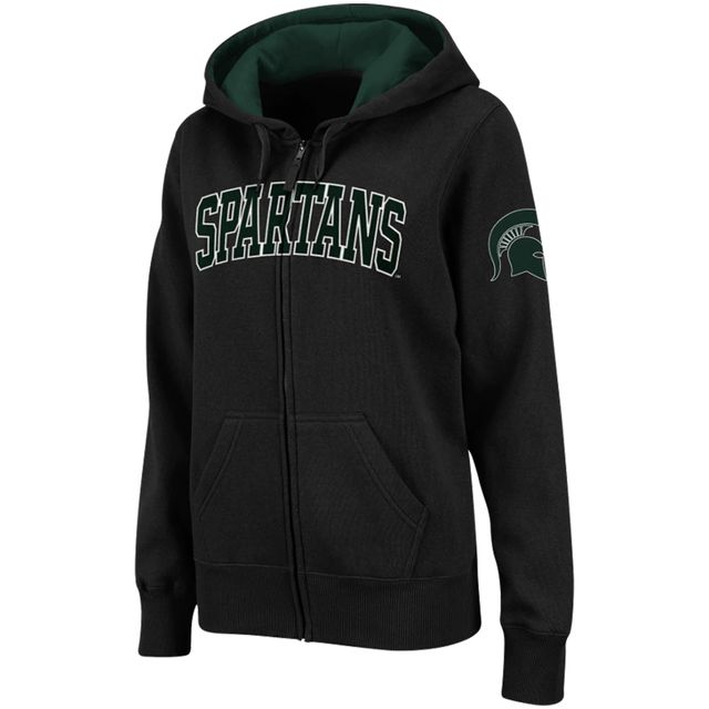 Sweat à capuche entièrement zippé Stadium Athletic pour femmes, Michigan State Spartans, nom arqué