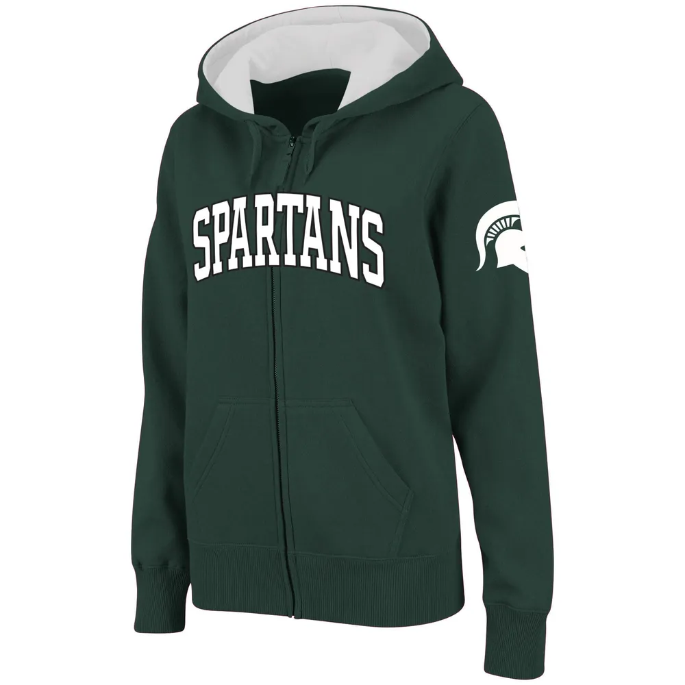 Sweat à capuche entièrement zippé avec nom arqué Michigan State Spartans Stadium Athletic pour femme