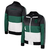 Women's The Wild Collective  Green Michigan State Spartans Color-Block Puffer Full-Zip Jacket