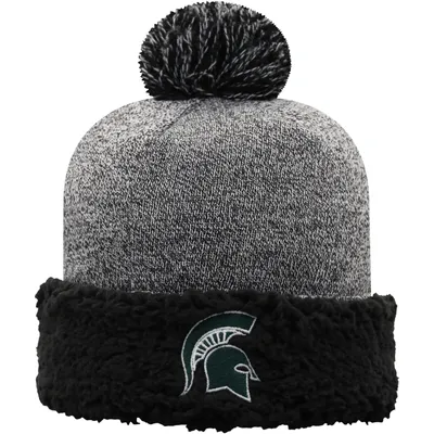 Michigan State Spartans Top of the World Women's Snug Cuffed Knit Hat with Pom - Black