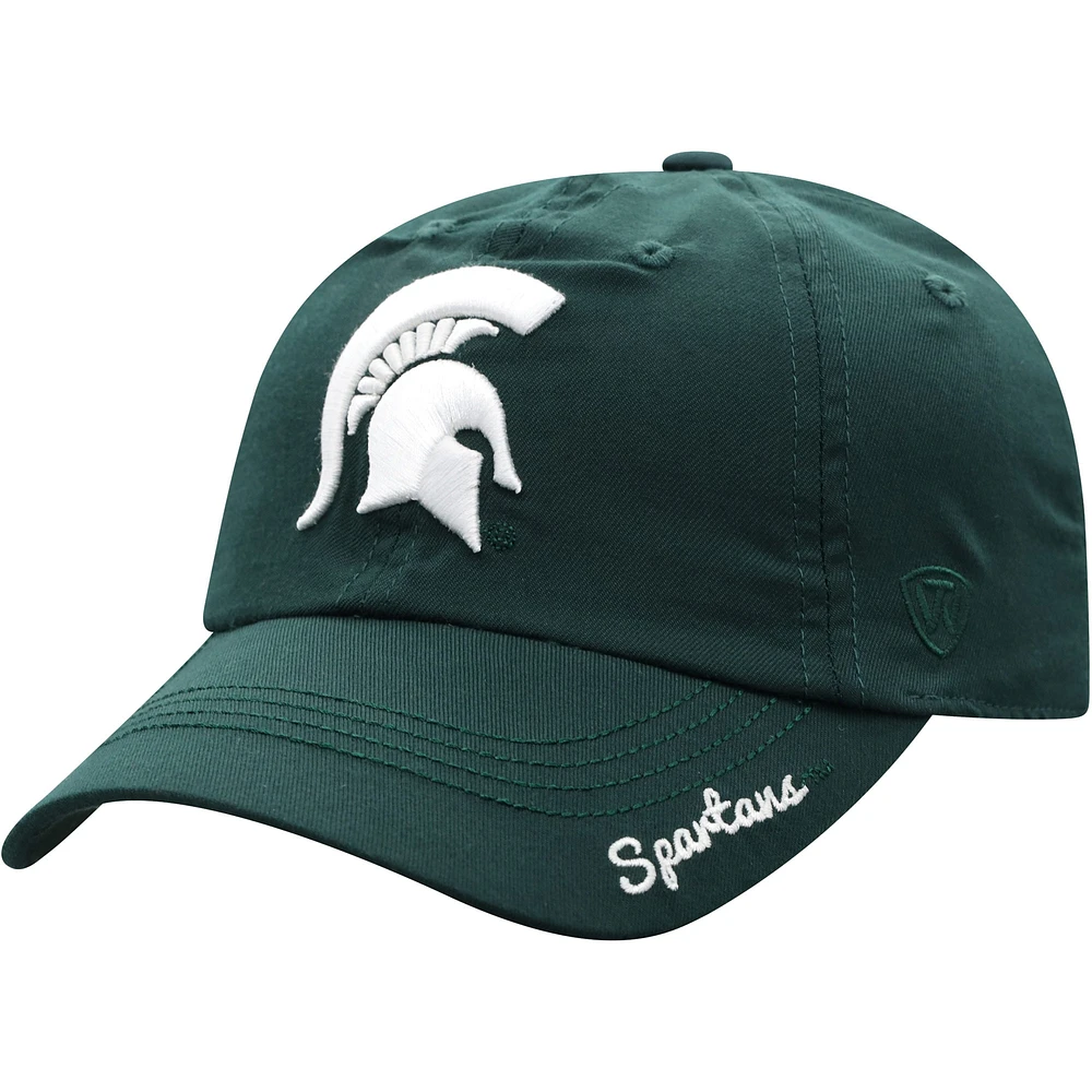 Chapeau ajustable vert Michigan State Spartans pour femmes