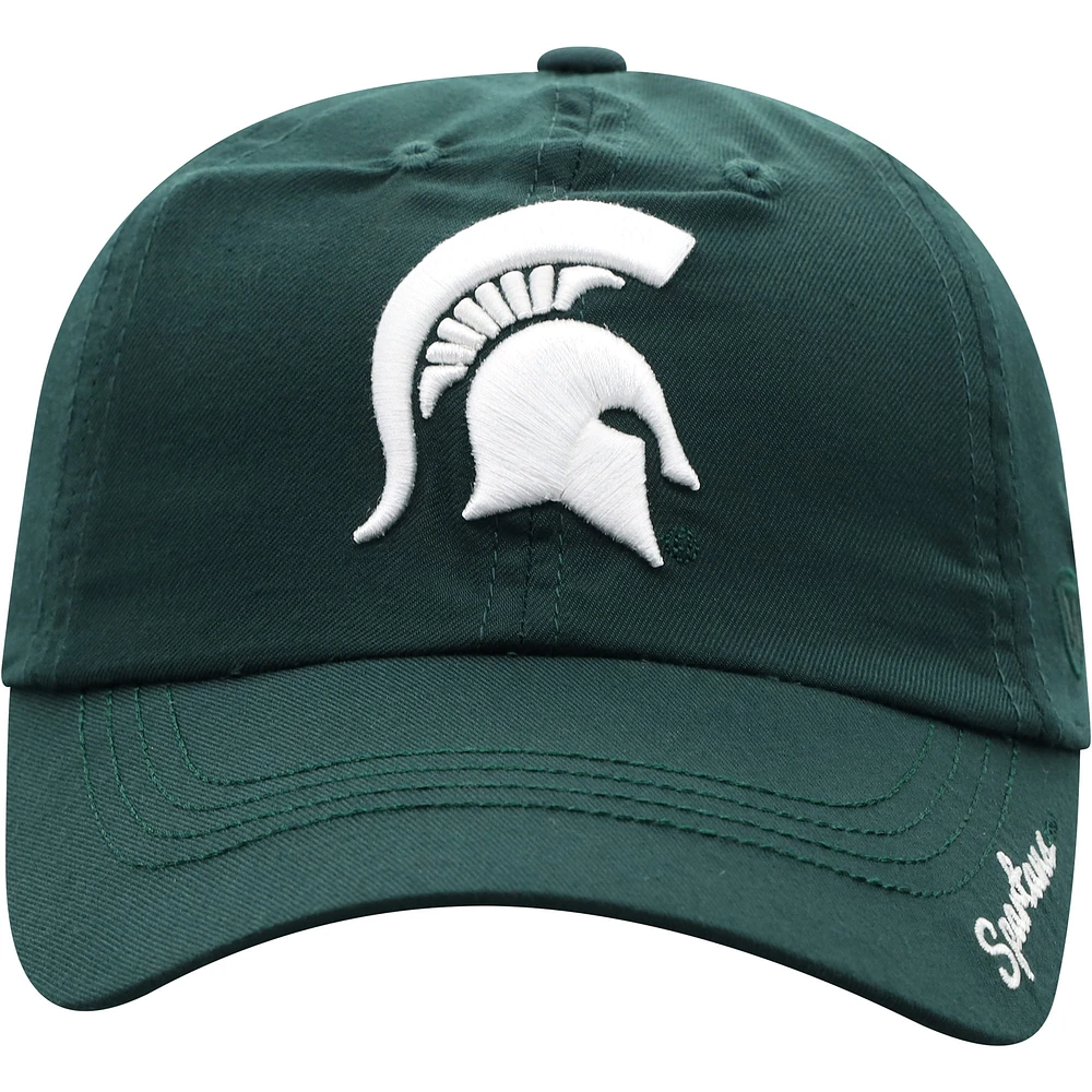 Chapeau ajustable vert Michigan State Spartans pour femmes