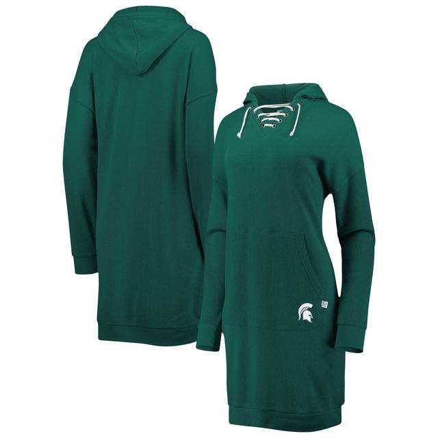 Robe à capuche col en V et lacets Quick Pass Michigan State Spartans Touch Green pour femme