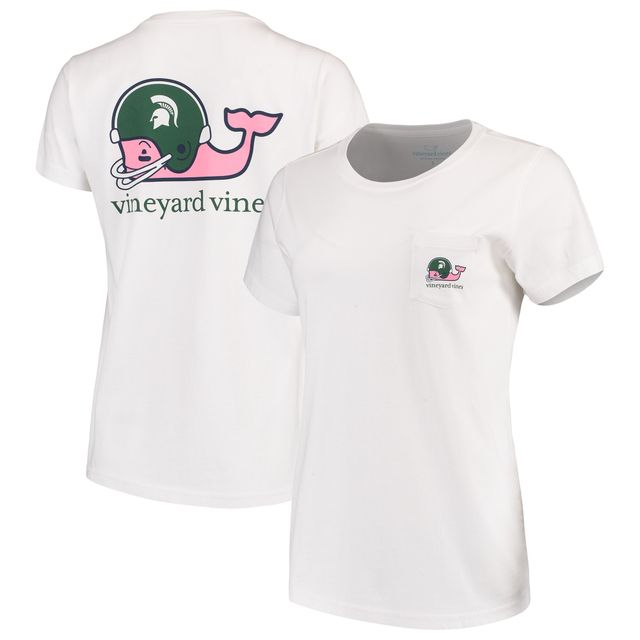 T-shirt à poche Vineyard Vines pour femme, blanc Michigan State Spartans