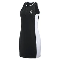 Women's WEAR by Erin Andrews Black Michigan State Spartans Bodyframing Tank Dress