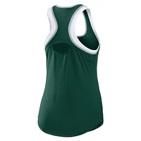 Women's WEAR by Erin Andrews Green Michigan State Spartans Open Hole Razorback Tank Top