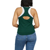 Women's WEAR by Erin Andrews Green Michigan State Spartans Open Hole Razorback Tank Top