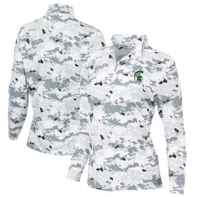 Men's Green Michigan State Spartans Digital Camo Performance Quarter-Zip  Pullover Jacket