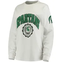 T-shirt blanc à manches longues Michigan State Spartans Edith pour femme