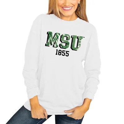 Michigan State Spartans Women's No Time to Tie Dye Long Sleeve T-Shirt - White