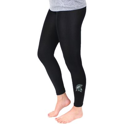 Women's ZooZatz Black Michigan State Spartans Fleece Leggings