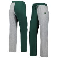 Women's ZooZatz Green/Gray Michigan State Spartans Colorblock Cozy Tri-Blend Lounge Pants