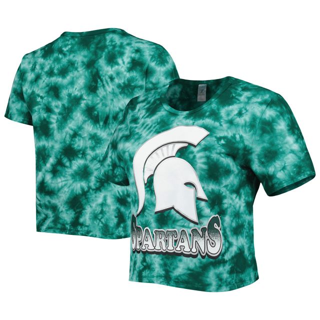 T-shirt court ZooZatz vert Michigan State Spartans Cloud-Dye pour femme