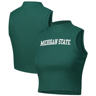 Débardeur court vert ZooZatz pour femme Michigan State Spartans