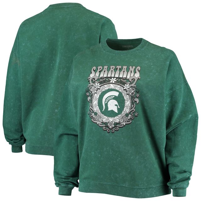ZooZatz pour femme Vert Michigan State Spartans Garment Wash Sweat-shirt vintage surdimensionné