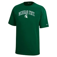 Youth Champion Green Michigan State Spartans Arch Over Logo T-Shirt