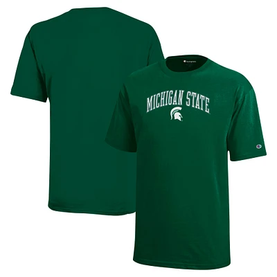 T-shirt vert Champion des jeunes Spartans de l'État du Michigan avec logo en forme d'arche