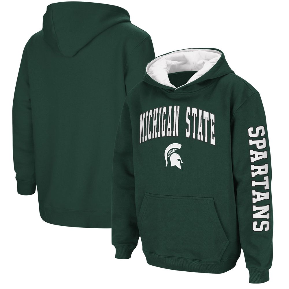 Youth Colosseum Green Michigan State Spartans 2-Hit Team Pullover Hoodie