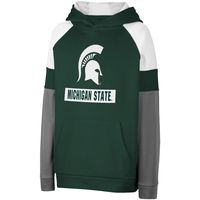 Youth Colosseum Green Michigan State Spartans Colorblock Raglan Pullover Hoodie