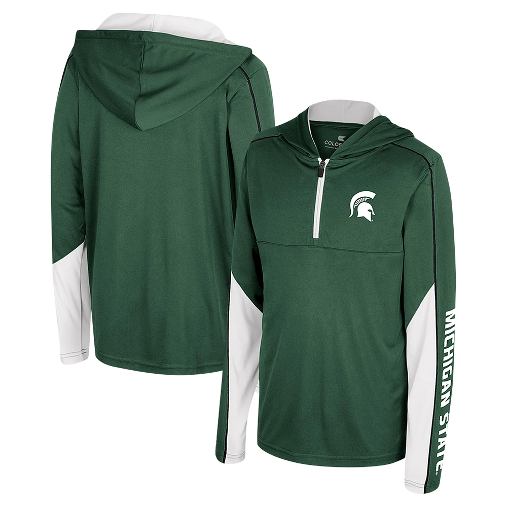 Sweat à capuche zippé quart de tour Hansel Michigan State Spartans vert Colosseum pour jeunes