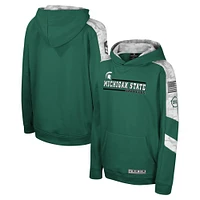 Sweat à capuche motif camouflage numérique Cyclone pour jeunes Colosseum Green Michigan State Spartans OHT