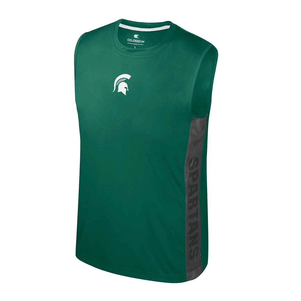 T-shirt sans manches pour jeunes Colosseum Green Michigan State Spartans Smak Talk