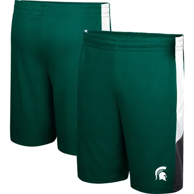 Michigan State Spartans Colosseum Youth Very Thorough Colorblock Shorts - Green