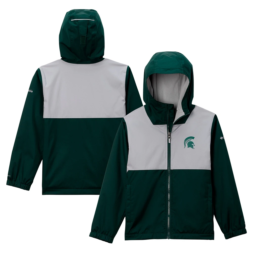 Veste à capuche entièrement zippée Omni-Tech doublée Rainy Fields Michigan State Spartans de Columbia pour jeunes