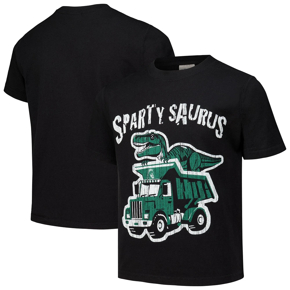 Youth ComfortWash Black Michigan State Spartans Dino Truck T-Shirt