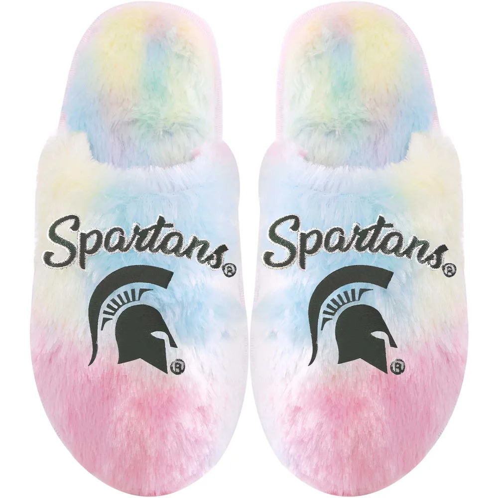 Lids Michigan State Spartans FOCO Youth Rainbow Script Slippers