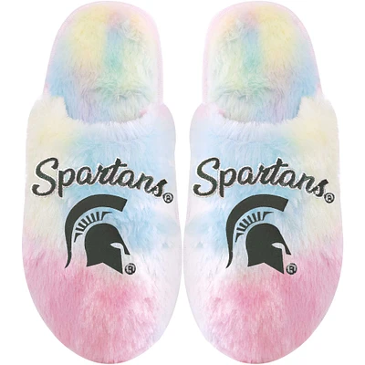 Pantoufles FOCO Michigan State Spartans Rainbow Script pour jeunes