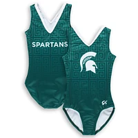 Youth Green Michigan State Spartans Elite Spirit Leotard