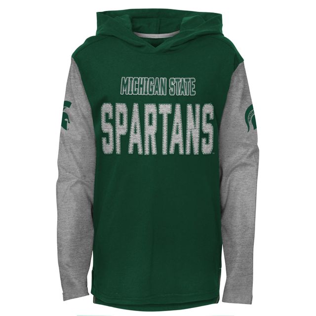 T-shirt à capuche vert manches longues pour jeunes Michigan State Spartans Heritage