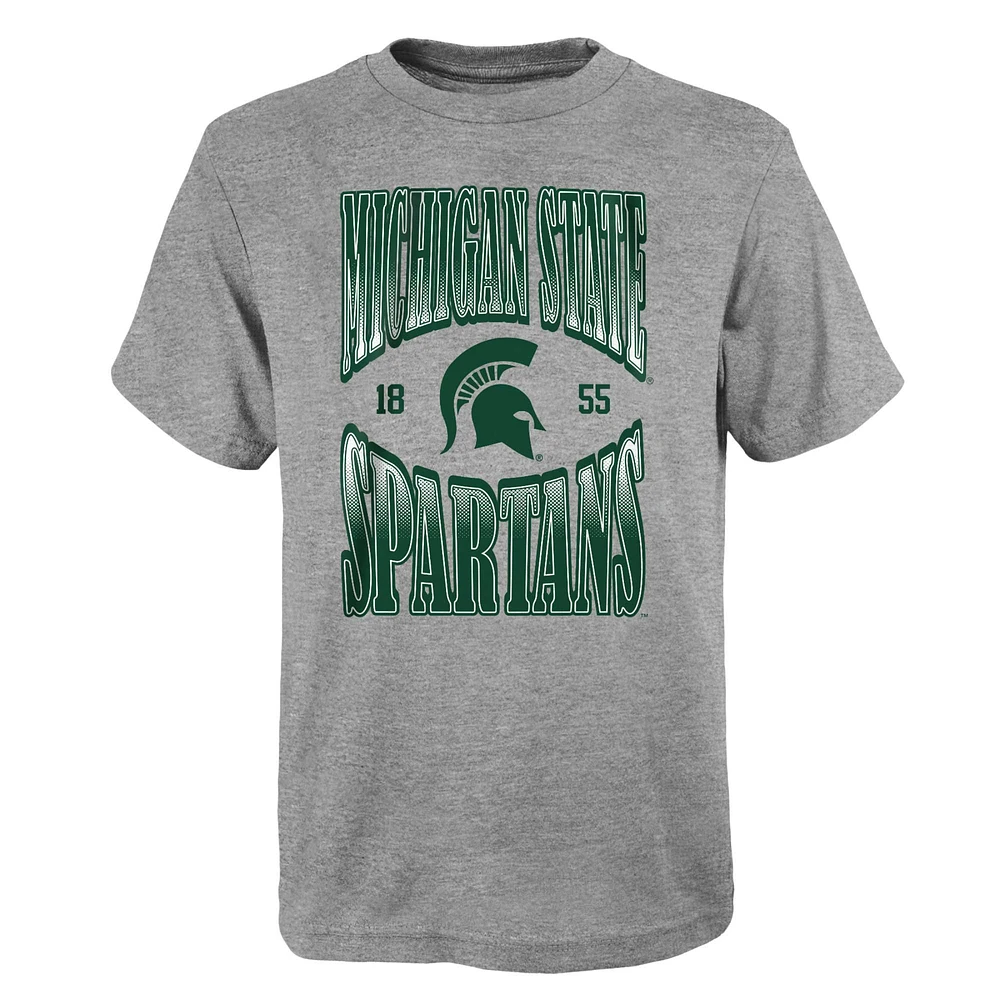 T-shirt de première classe des Spartans l'État du Michigan, gris chiné, pour jeunes