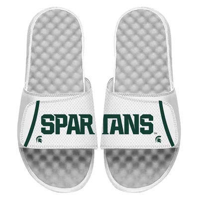Michigan State Spartans ISlide Youth Basketball Jersey Pack Slide Sandals - White