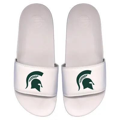 Michigan State Spartans ISlide Youth Primary Logo Motto Slide Sandals - White