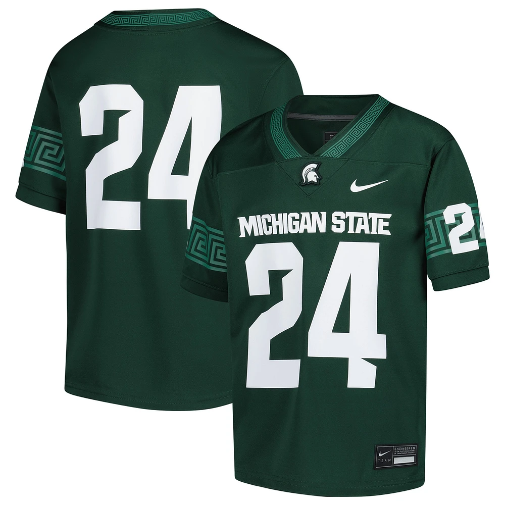 Youth Nike #24 Green Michigan State Spartans Untouchable Replica Game Jersey