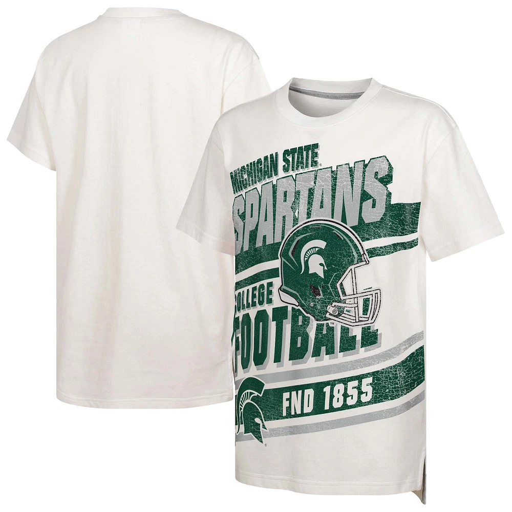 Youth Outerstuff Michigan State Spartans Let's Get Loud T-shirt surdimensionné blanc