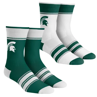 Youth Rock Em Chaussettes Michigan State Spartans Multi-Stripe Team Crew Chaussettes Lot de 2