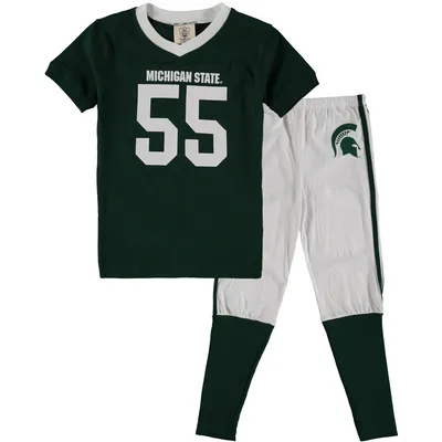 Michigan State Spartans Wes & Willy Youth Football Pajama Set - Green