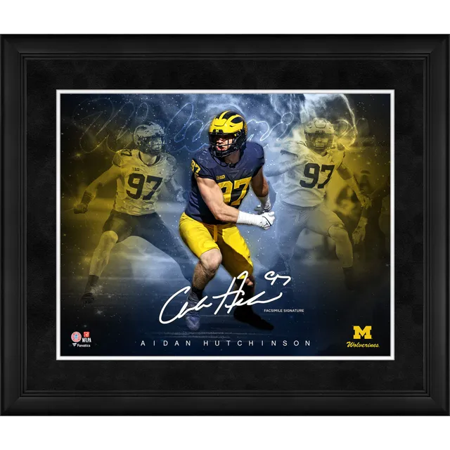 Aidan Hutchinson Michigan Wolverines Framed 15 x 17 Stitched Stars Collage