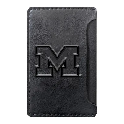 Michigan Wolverines Debossed Faux Leather Phone Wallet Sleeve - Black